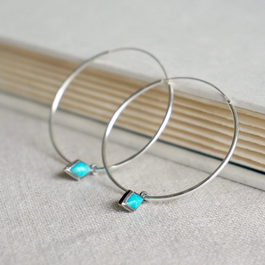 Dir Turquoise Hoop Earrings