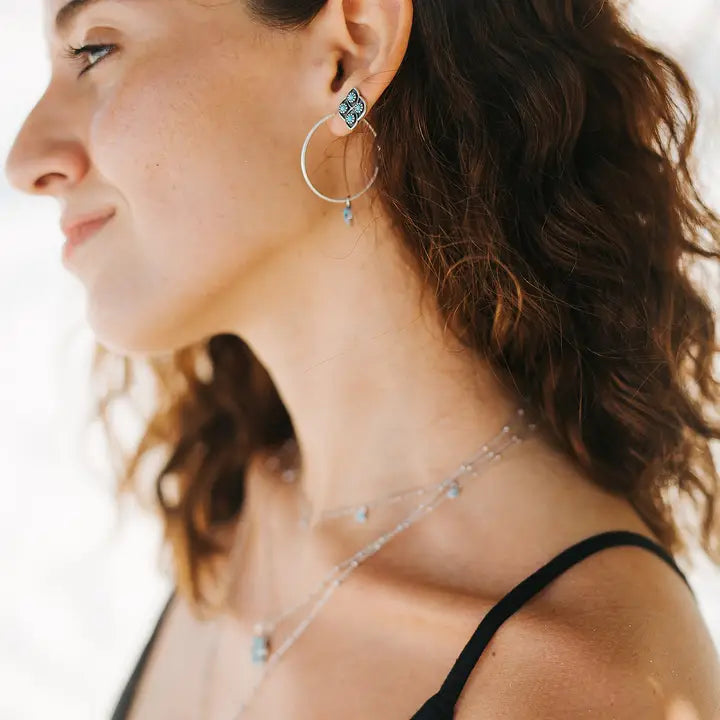 Dir Turquoise Hoop Earrings