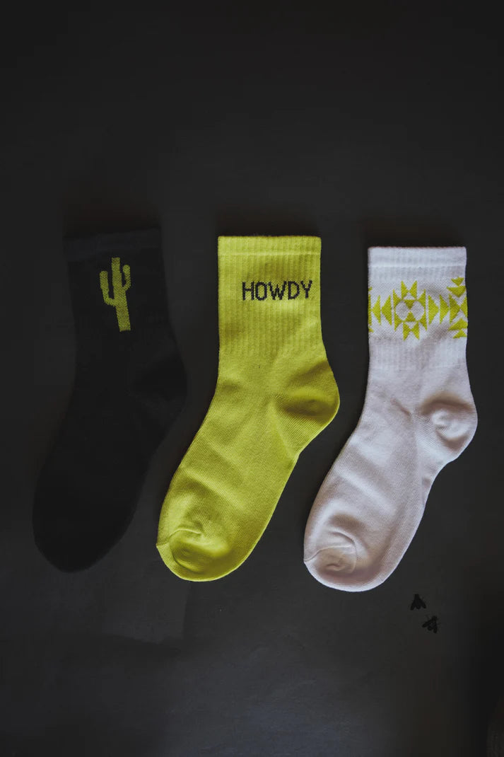 SOCK EM SILLY *CACTI NEON SOCKS