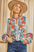 Long Sleeve Embroidered Blouse