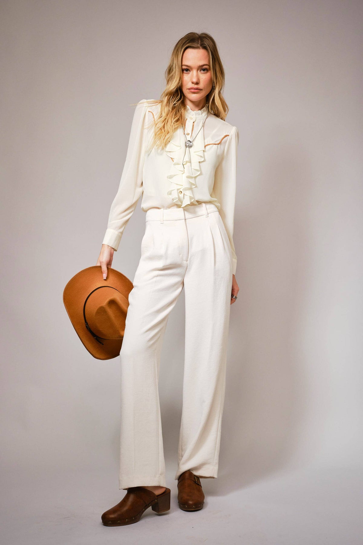 Chelsea Ruffle Blouse — Cream