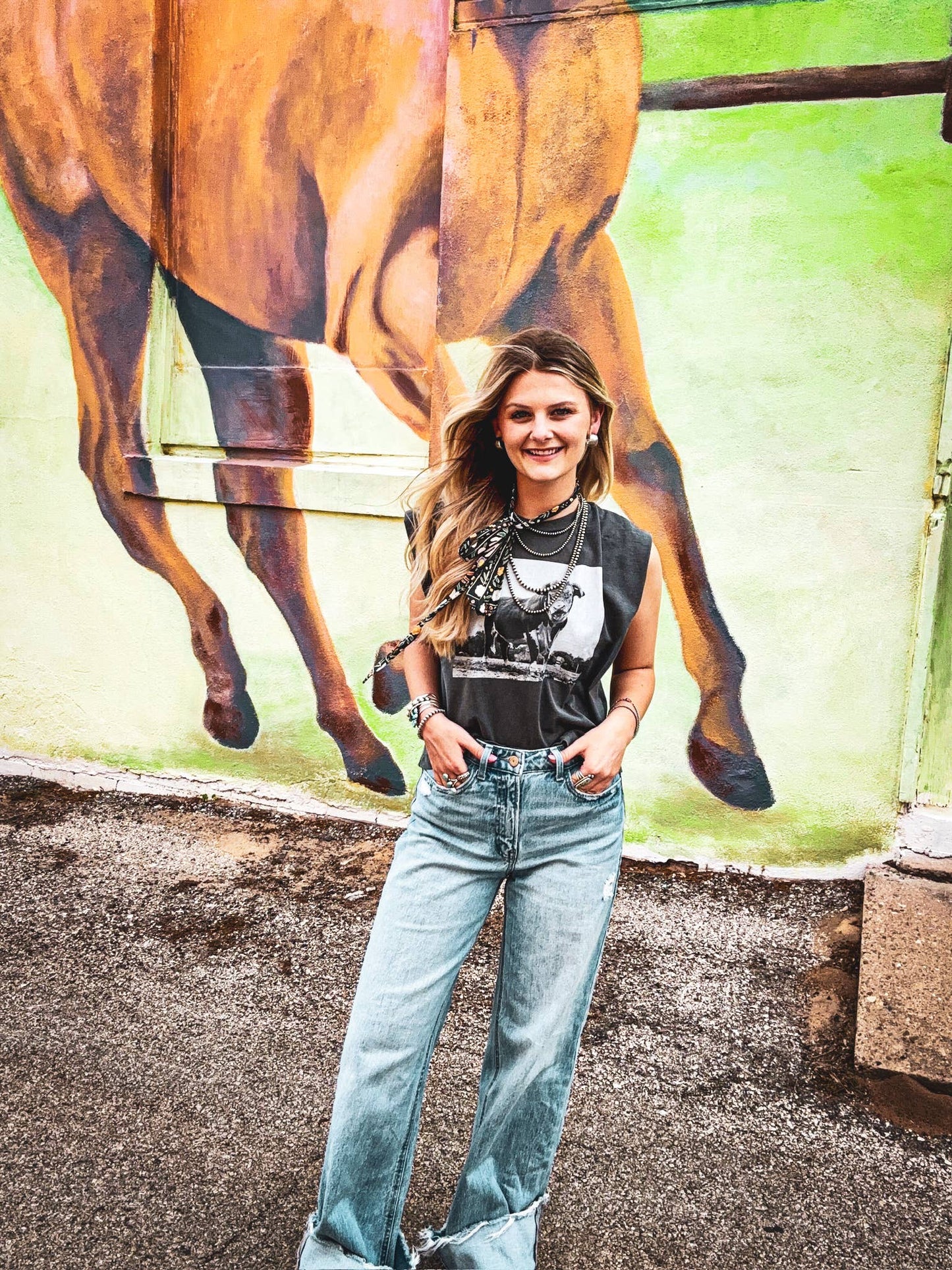 The Hereford Bull Black and White Boxy Tank 