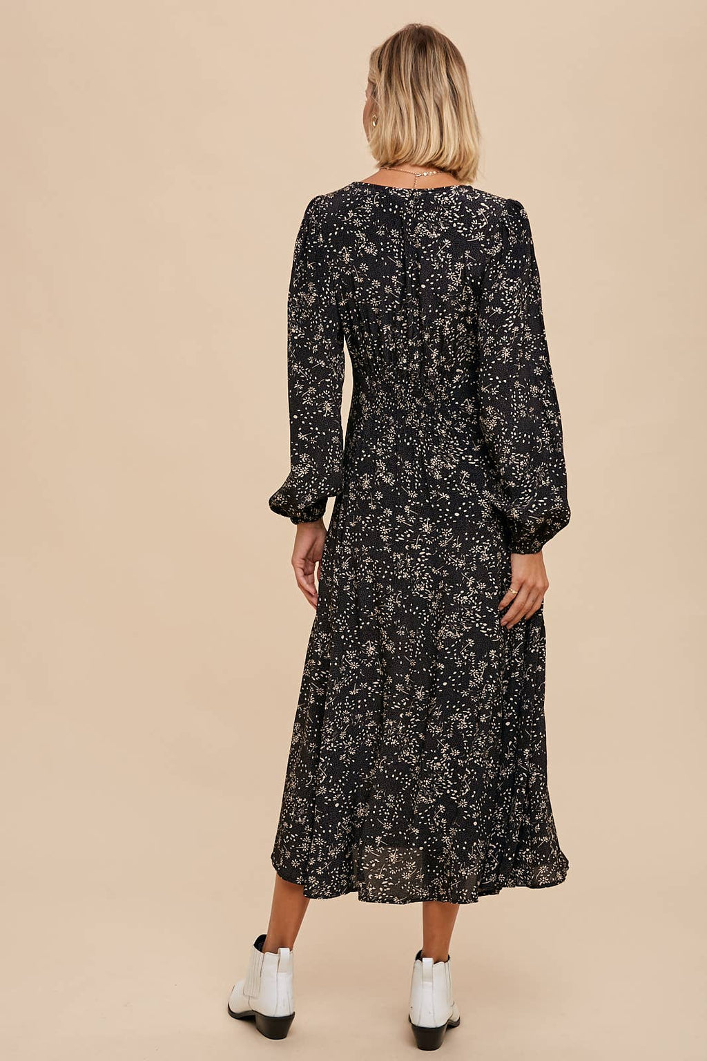 Rosewood Floral Button-Down Dress