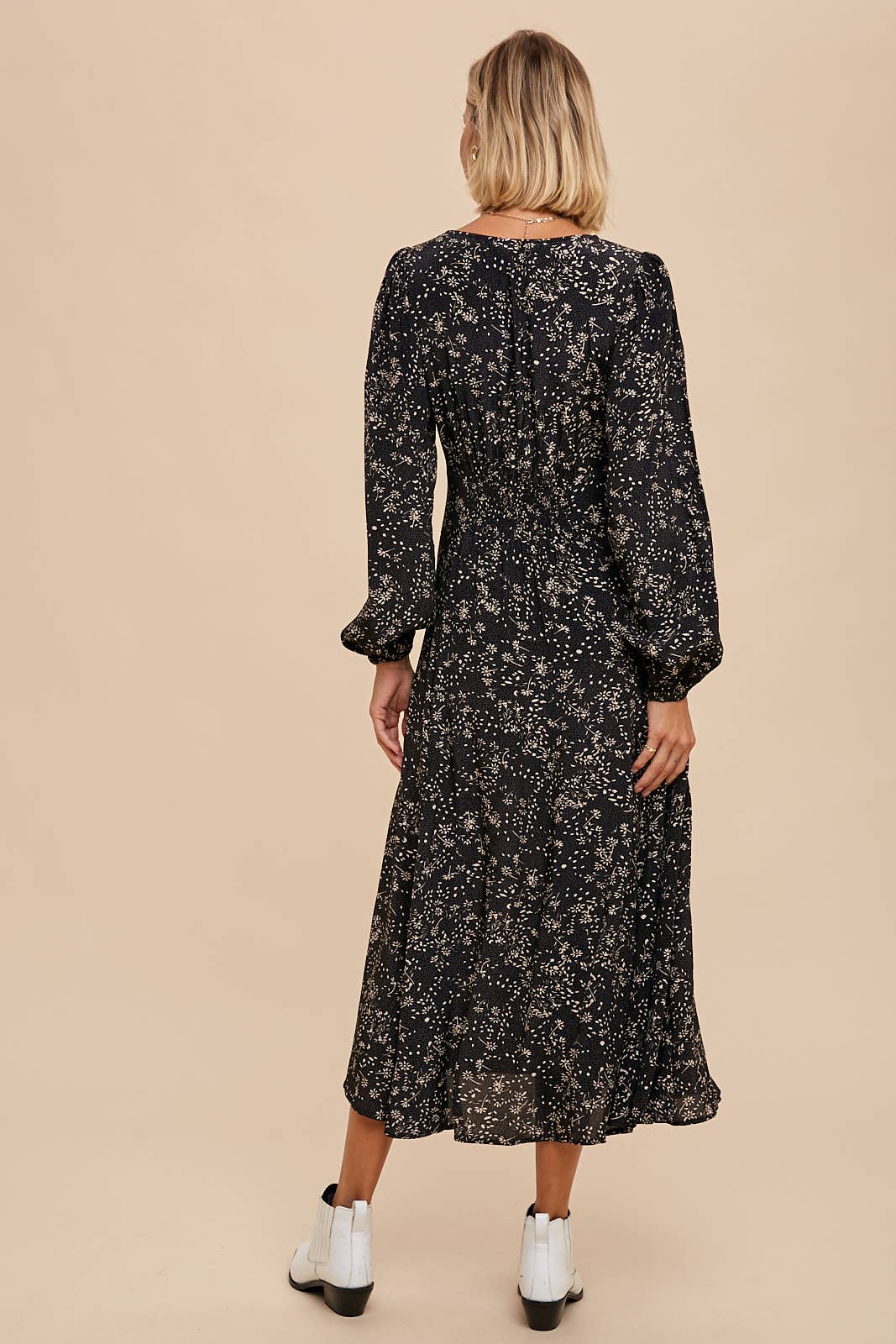 Rosewood Floral Button-Down Dress