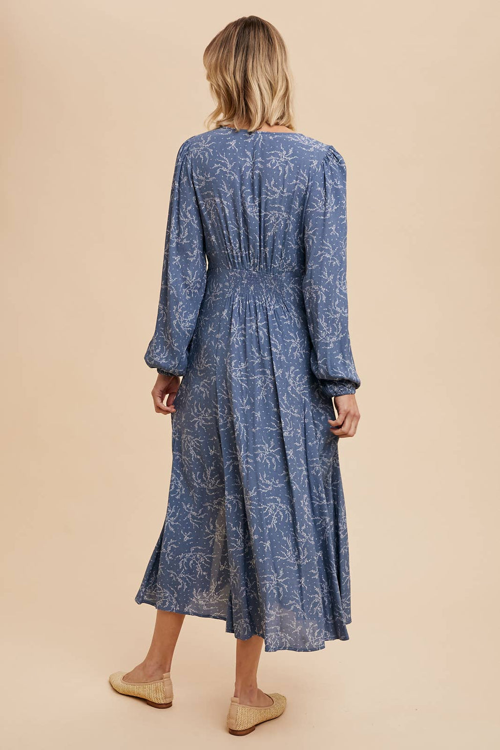 Rosewood Floral Button-Down Dress