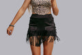Black Studded Fringe Skort