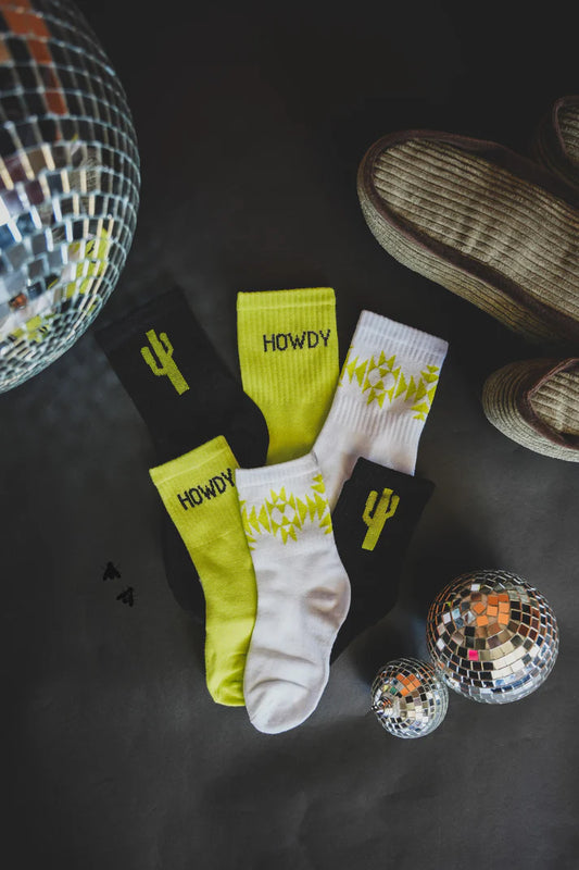SOCK EM SILLY *CACTI NEON SOCKS