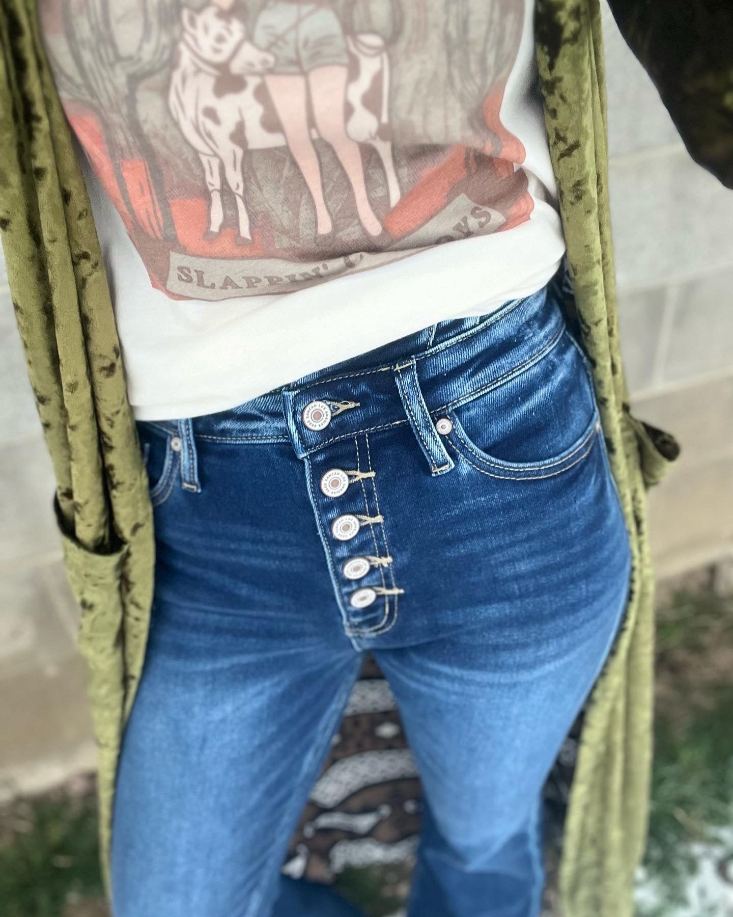 High Waist Button Fly Kancans