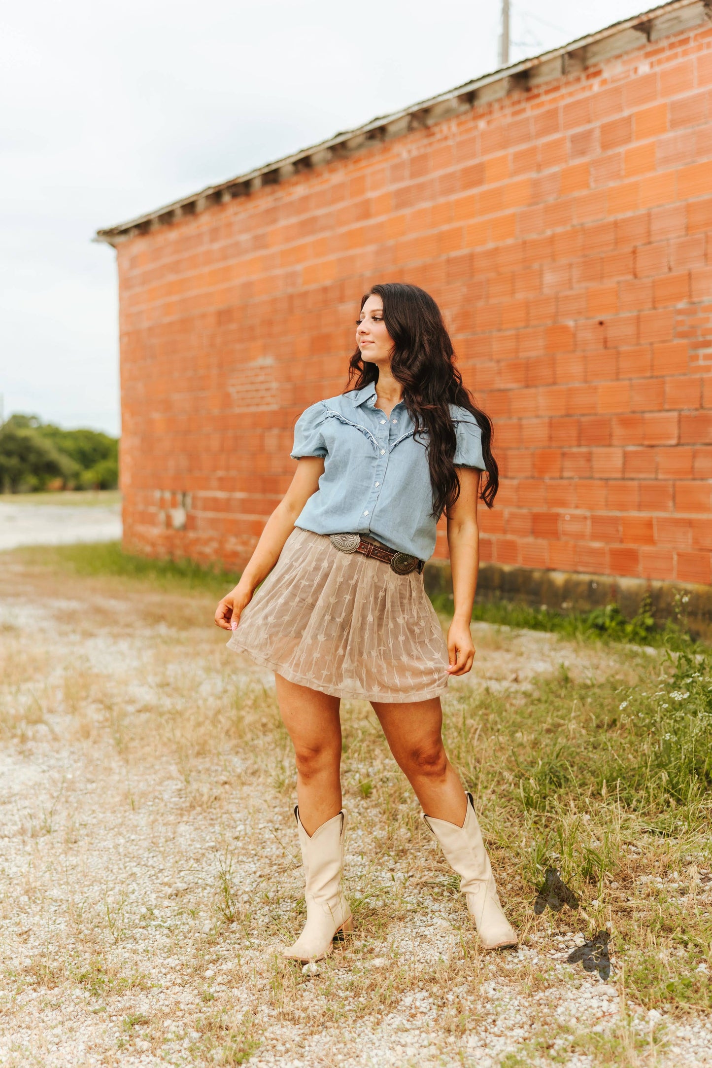 LINGO LACE SKORT *BONE
