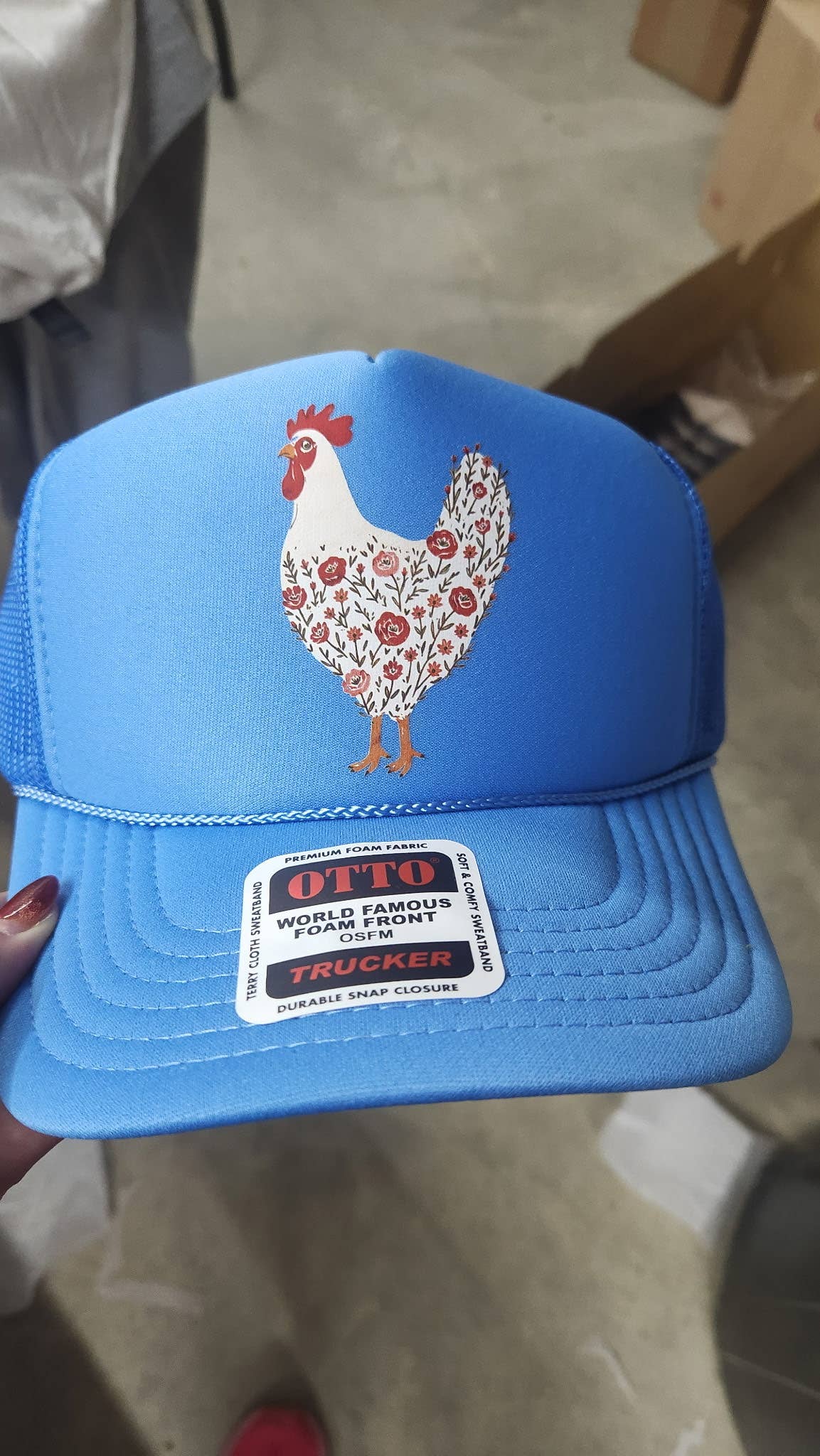 Floral Chicken Trucker Hat