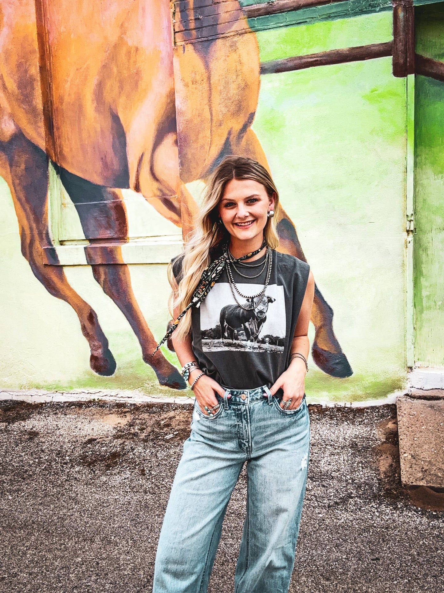 The Hereford Bull Black and White Boxy Tank 